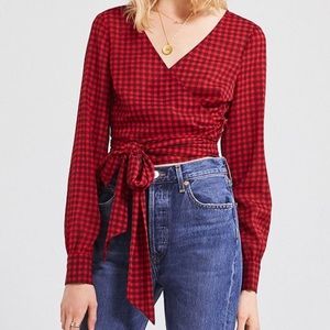 UO Plaid Tie Top